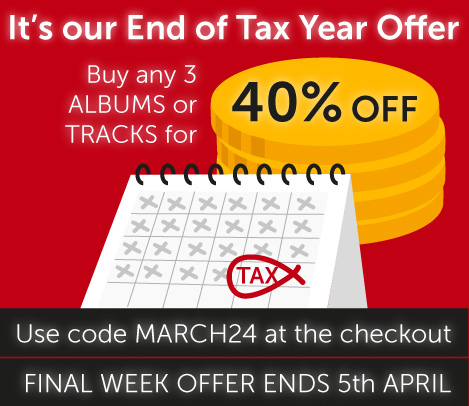 Buy any 3 albums for 40% off. It's our end of tax year offer. Use promo code MARCH24 at the checkout.