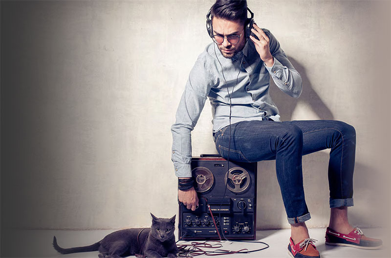 Man, Cat and Stereo